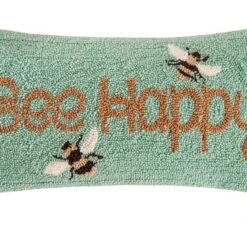 C&F Home 10" X 20" Bee Happy Spring Hooked Throw Pillow