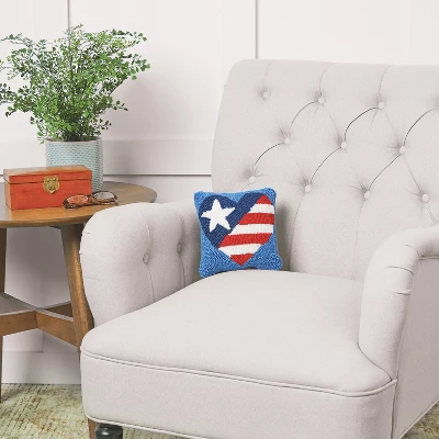 C&F Home 8" X 8" Patriotic American Flag July 4th Hooked Petite Throw Pillow Red White And Blue 1 C&F Home 8" X 8" Patriotic American Flag July 4th Hooked Petite Throw Pillow Red White And Blue