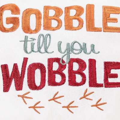 C&F Home 10" X 10" Gobble Till You Wobble Thanksgiving Embroidered Throw Pillow 2 C&F Home 10" X 10" Gobble Till You Wobble Thanksgiving Embroidered Throw Pillow - Image 2