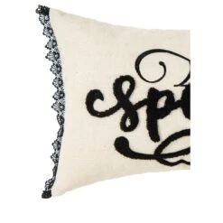 C&F Home 14" X 22" Spooky Black And White Halloween Embroidered Throw Pillow
