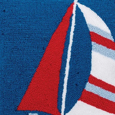 C&F Home 18" X 18" Sailboat Hooked Throw Pillow 1 C&F Home 18" X 18" Sailboat Hooked Throw Pillow