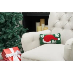 C&F Home 6" X 12" HoHoHo Hat Hooked Petite Christmas Holiday Throw Pillow -C&F Home Sales GUEST f9deddda 3722 4cc6 87bf da8bfeb2f2b5