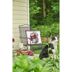 C&F Home 18" X 18" Plaid Squirrel Indoor / Outdoor Christmas Holiday Throw Pillow -C&F Home Sales GUEST fa9ab4aa eaea 446a 9ad9 a0e7049e2f24