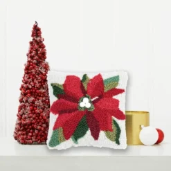 C&F Home 8" X 8" Poinsettia Hooked Petite Christmas Holiday Throw Pillow 8 C&F Home 8" X 8" Poinsettia Hooked Petite Christmas Holiday Throw Pillow -C&F Home Sales GUEST fe335f2a d398 484a 8ccd 0b8ae6180143